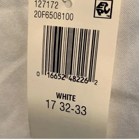 Van Heusen White Dress Shirt Regular Fit Flex Collar Solid Collar XL Size 17 New - Picture 6 of 8